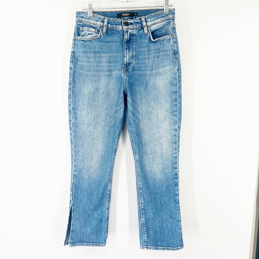Hudson Holly Straight High Rise Jeans Ankle Slits